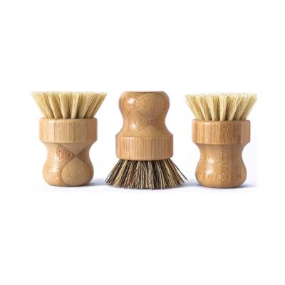 China Sustainable Bamboo Sisal Dish Brush, Eco-Friendly Dish Pot Dish Kitchen Cleaning Brush, Bamboo Pot Brush for sale