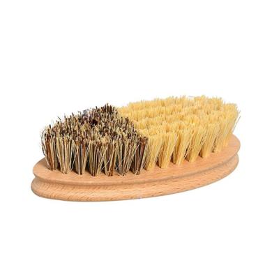 China Fruit and vegetable cleaning brush sustainable bamboo brush, beech wood sisal kitchen brush for sale