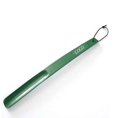 China Wooden shoe horn 38cm green wooden shoe horn, laser logo can be customized for sale