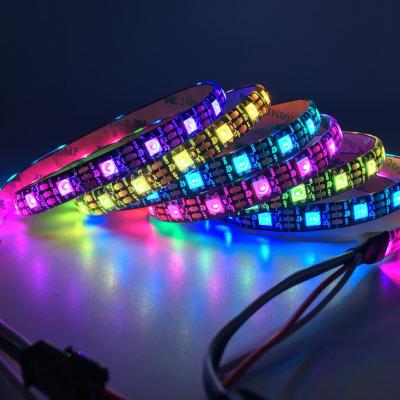 Cina Warehouse/hotel/office led magic strip light 5050 30leds 60leds 144leds DC5V each led acronym can control WS2812B WS2811LED flexible light in vendita