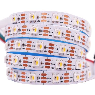 China Warehouse/hotel/office rgbw 4in1 LED 5050 led strip 60leds/m 5V SK6812 WS2812B led bar strip four warterproof accessible led flexible strip light Te koop