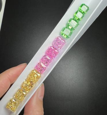 China Color Play or Fire All Sizes Yellow CZ CZ Diamond Octagon Crushed Ice Zircon Radiant Cut Loose Synthetic CZ for sale