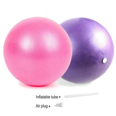 China 9 Inch High Density Mini Yoga Ball With Inflatable Straw Soft Ball Thighs And Core Training Pilates Toning Balls for sale