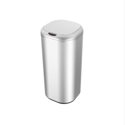 China Environmentally Friendly Stainless Steel Indoor Hand Free Sanitary Sensor Eco-Energy Sensor Free Smart Waste Bin For Rubbish for sale