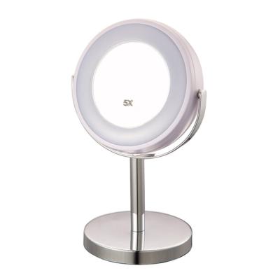 China Lighted Portable Led Vanity Two Sides Mirror Vanity Dressing Table Mirror With Lights for sale