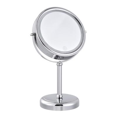 China Double Sided Magnifying 1X And ​​3X Magnification Mirror On The Rotate Free Standing Table Vanity Stand Mirror Cosmetic Mirror for sale