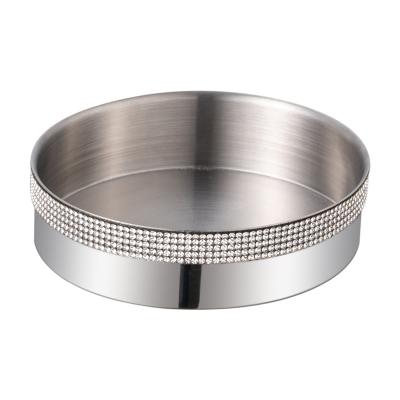 China Modern Stainless Steel Soap Dish For Bathroom Use , Silver Strap Diamond Soap Dish for sale