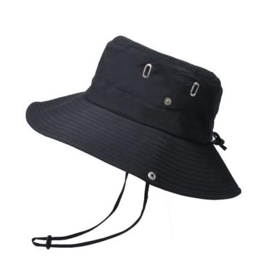 China Sunscreen/Waterproof Outdoor Empty Sunshade Hat/Fishing Bucket Hat With Side Strings for sale