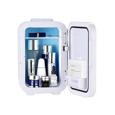 China Cooler& Small Portable Refrigerator Mini Cosmetic Skincare Refrigerators Make Warmer 8L Skin Care for Home and Car for sale