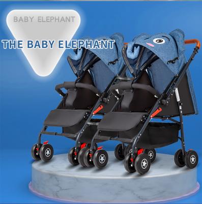 China High quality polyester factory direct sale wholesale price double seats baby pram twins baby stroller for sale