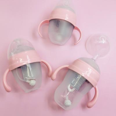 China BPA Free Custom Design 150Ml 240Ml 260Ml Food Grade Baby Bottle New Eco-friendly Professional Silicone Baby Bottle for sale