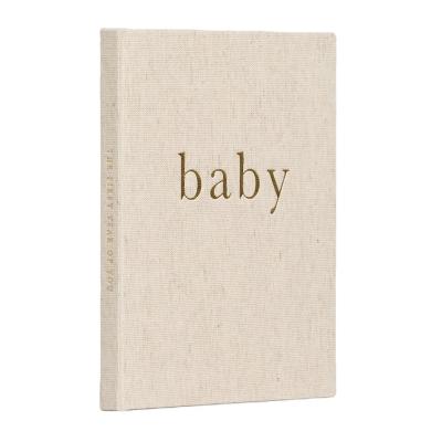 China Customizable Luxurious Hardcover Baby Journal Baby Bound Canvas Book with Gold Embossed Logo and Hardcover Canvas Box for sale