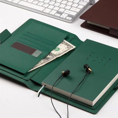 China Recycled Office High-Grade Leather Thick Notebook Cover Simple Business Meeting Planner Agenda Diary for sale