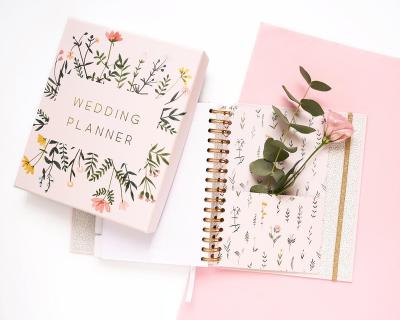 China Personalized Eco-Friendly Paper Planner Notebook Bride To Be Custom Gift Planner Book To Wedding for sale