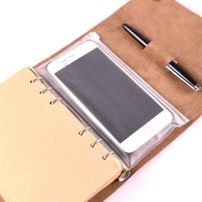 China Travel Journal Printed Handmade Leather Notebook with Pocket Wallet Bags, Gift Notebooks for Men or Women for sale