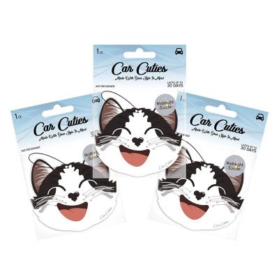 China Wholesale Eco-Friendly Custom Design Car Perfume With Logo Automatic Scents Cat Hanging Paper Scented Car Air Freshener for sale