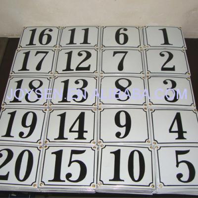 China Imitation Antique Enamel House Numbers Street Number Sign Panels for sale