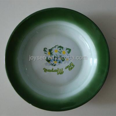 China Best Viable Selling Decorative Soup Dish With Enamel Color Edge for sale