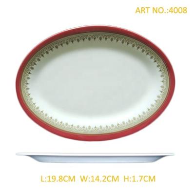 China 2018 Sustainable Wholesale Cheap Custom Oval Printing Melamine Plates for sale