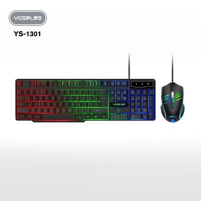 China Mechanical Suit Wired RGB Game Key USB Mouse Keyboard and Mouse Set Backlight Luminescent Office Internet Cafe Desktop Notebook for sale