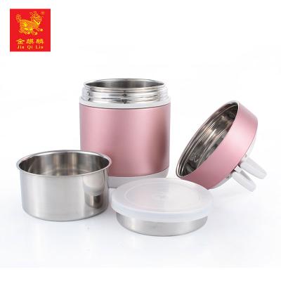 China Best Quality Steel Heat Preservation Pink Thermal Lunch Box With Appropriate Price for sale