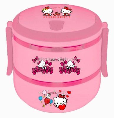 China New product cute safety freshness preservation 2 layers bento stainless steel tiffin box for kids with lid for sale