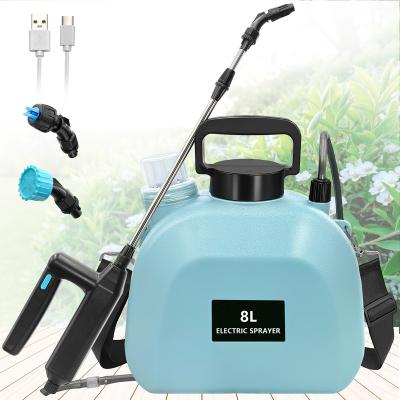 China Home Garden Garden Pressure Sprayer 8L Cordless Battery Electric Water Bottle Agricultural Garden Plastic Pump Sprayer With Measuring Cup for sale