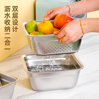 China Sus201 Sus201 Sustainable Multi-Functional Kitchen Refrigerator Metal Food Containers Home Storage Fruit Vegetables for sale