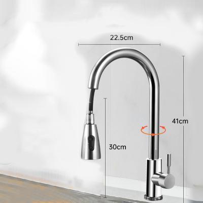 China Sense Faucets Pull Out Pull Down Kitchen Mixer Tap Sink Kitchen Faucets With New Modern Sprayer Style 304 Stainless Steel Kitchen Faucets for sale