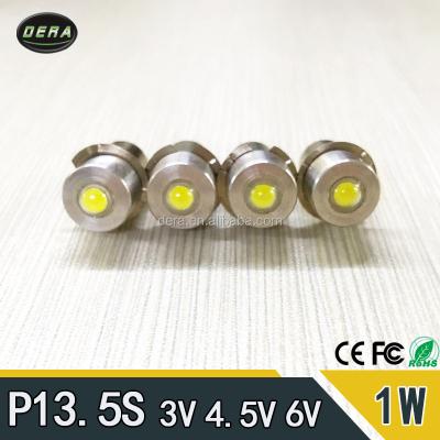 China flashlights P13.5s 1w center led mini flashlight bulbs 1w P13.5s 3V 4.5v 6v led flavshlight bulbs light for sale