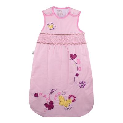 China Factory Wholesale Breathable Soft Customized Cotton Baby Sleeping Bag Organic Delicate Floral Embroidery For Girl for sale