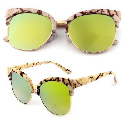 China New Style UV Protection Women Round Resin Designer Sunglasses for sale