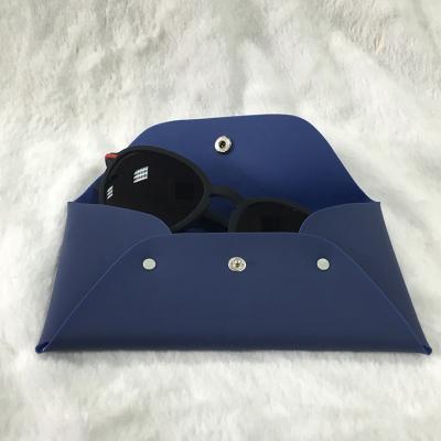 China Silicone Customer Logo Navy Blue Glasses Box Sunglasses Package for sale