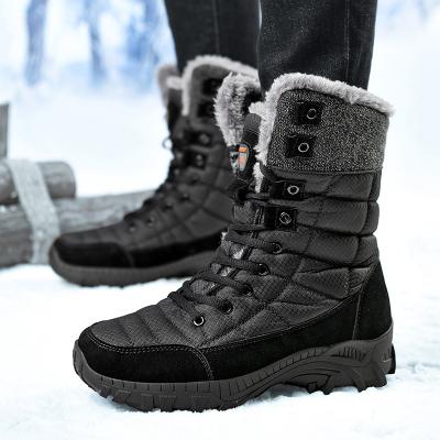 China New Styles Breathable Soft Comfortable Faux Fur Unisex Outdoor Anti-skid Shoes Women Men Warm Leather Snow Boots Big Size 38-48 for sale