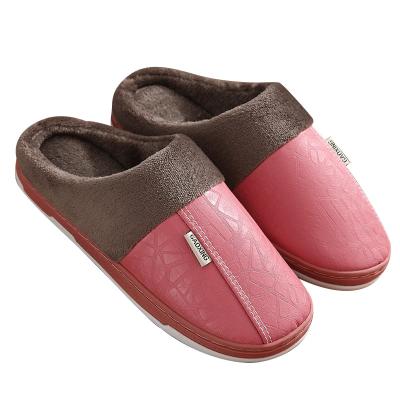 China CUSHIONING Women Warm Winter Fur Slippers House Non-slip Soft Shoes Ease Flat Heel Home Indoor Bedroom Waterproof Slippers for sale