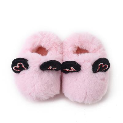 China Boys Girls Anti-slippery Super Soft Faux Fur Fuzzy Fur House Home Slippers Comfortable Slip On Fluffy Round Toe Indoor Outdoor Warm Shoes For Kids for sale