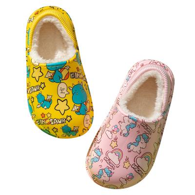 China Lightweight Girls Fuzzy Fur House Home Slippers Boys Mixed Color Fashion Velvet Clogs Flip Flops Shoes Warmth Kids Waterproof Slippers for sale