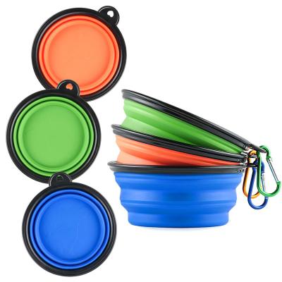 China Viable Factory Portable Collapsible Collapsible Collapsible Water Silicone Dog Pet Food Feeding Bowl for sale