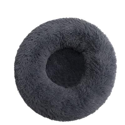 China Viable Machine Washable High Bolster Multiple Sizes S-XXL Original Soothing Shag Fur Donut Cat And Dog Bed for sale