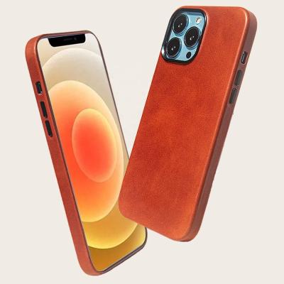 China Boman New Wholesale Custom Mobile Back Cell Phone Case Shockproof Accessories Cover Real Leather Phone Case For iPhone 13 Pro Max for sale