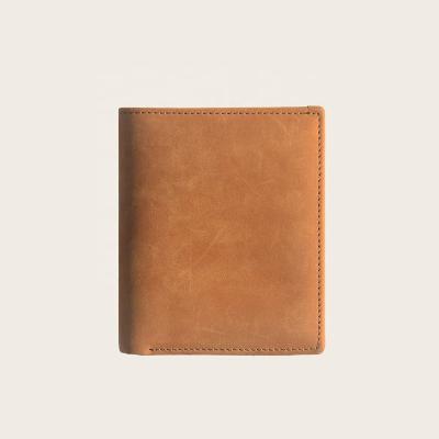 China RFID customized full grain wallet premium slim bifold brown cassic rfid rfid blocking mens leather wallet for sale