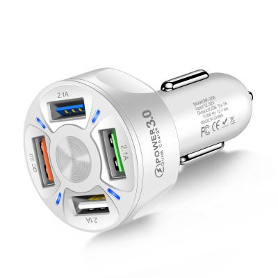 China 4Ports USB Single Car Charger Fast Charging 3.0 Car Cigarette Lighter For Samsung Car Charger QC 3.0 for sale