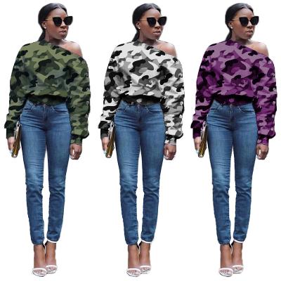 China New Arrival Waterproof Women Plus Size Sweaters Off Shoulder Printed Crop Sweatshirt Women Hoodies With Button for sale