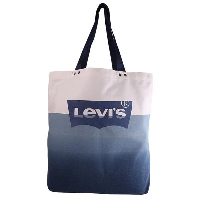 China 2021 Fashion LVC Promotional Cheap Reusable Fashion Bags Cotton Canvas Tote Bag With Black Handle for sale