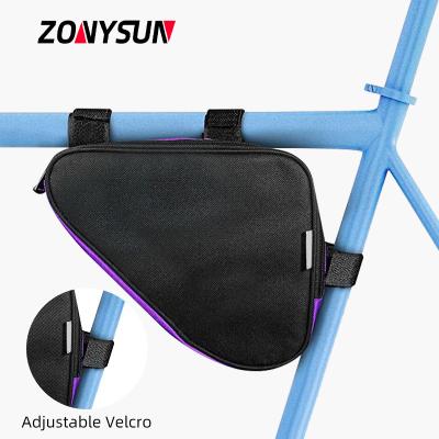 China Waterproof Travel Bike Bag Custom Bicycle Front Wheel Holder Bag Custom Bicycle Saddle Frame Tube Tool Bag for sale