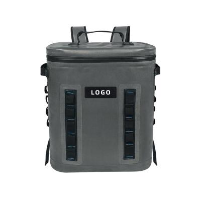 China Custom Logo Large Food Cooler Backpack Waterproof TPU Camping Bags Waterproof Zipper Hopper Hot Pressing Insulated Cooler for sale