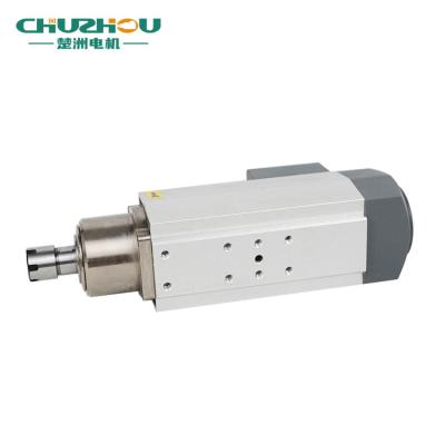 China Woodworking Drill Milling CNC Router Spindle 0.75kw 220V/380V Square Flanged Air Cooled Spindle Motor Kit For CNC Engraving Machine for sale