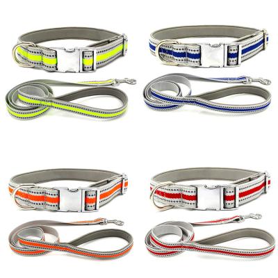 China Padded Reflective Adjustable Nylon Dog Collar Pet Collars For Medium Dogs for sale