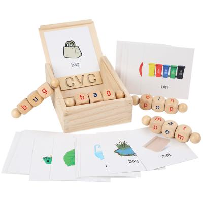 China Children's Educational Toy Wooden Toys Montessori Kids Activity Alphabet Rotating Building Blocks Play for sale