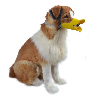 China Padded Adjustable Silicone Dog Muzzle Cover Pet Duck Mouth Shape Dog Mouth Anti Sharp Cover for sale